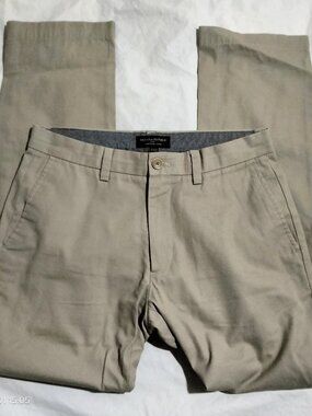 Banana Republic Emerson Chino Pants Men 31x32 Khaki Tan 100% Cotton Straight Leg